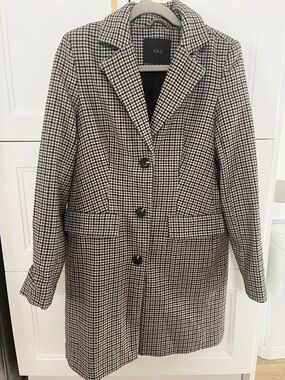 Yas Houndstooth Light Trench Coat